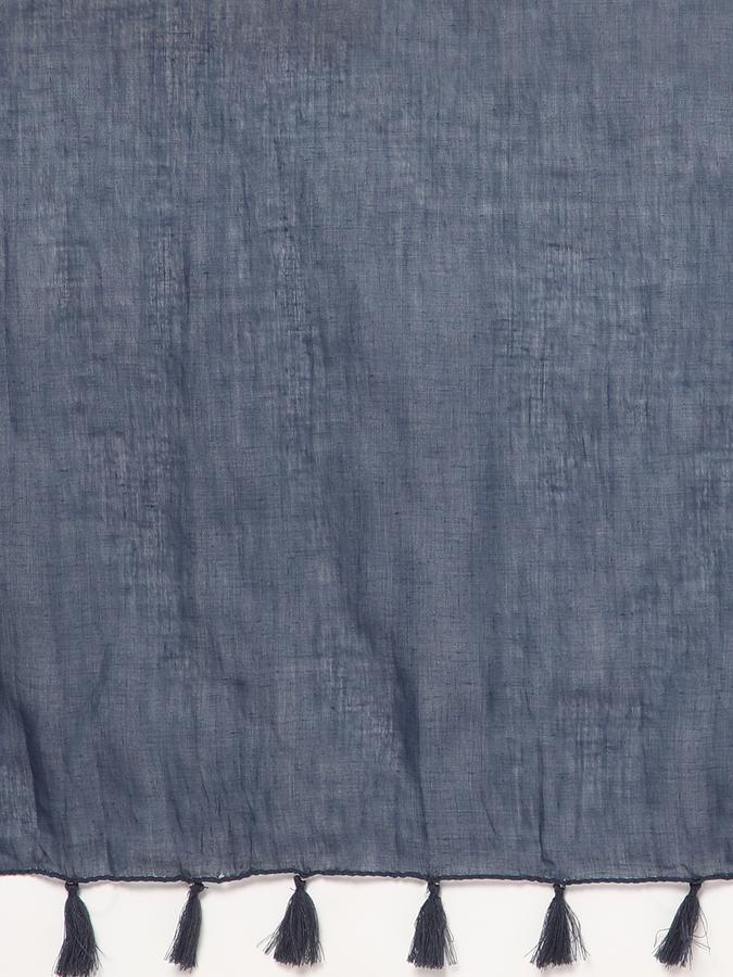 Women's Cotton Solid Tassel Border Dupatta