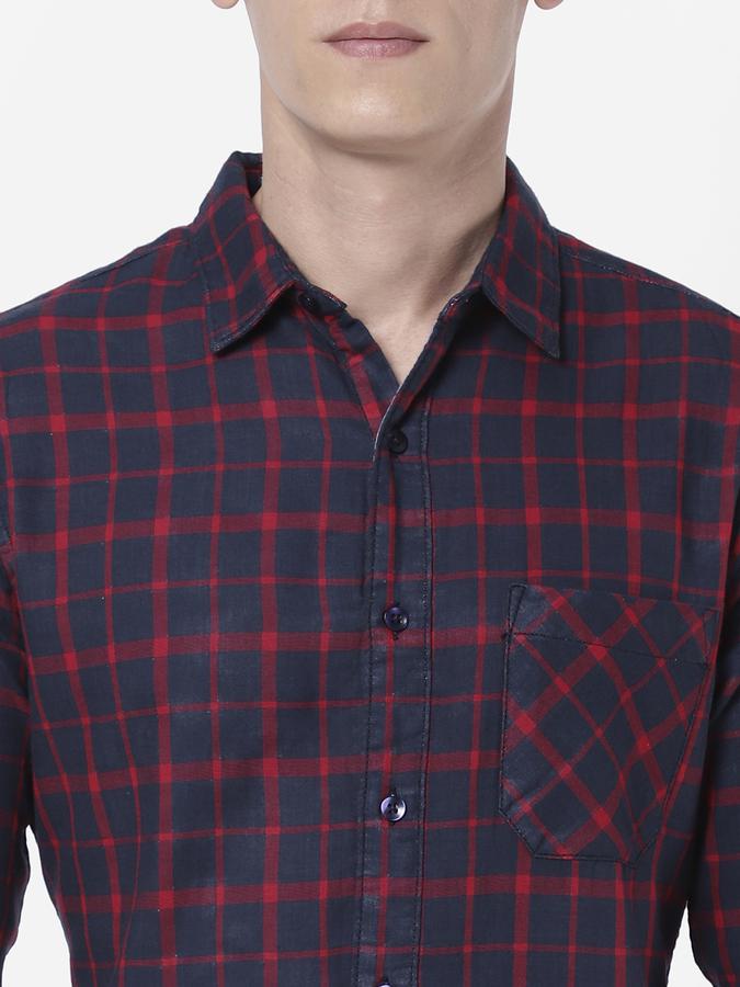 R&B Men Red Casual Shirts image number 3