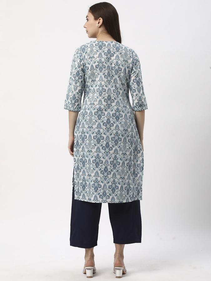 Women Printed Round Neck Kurtas image number 2