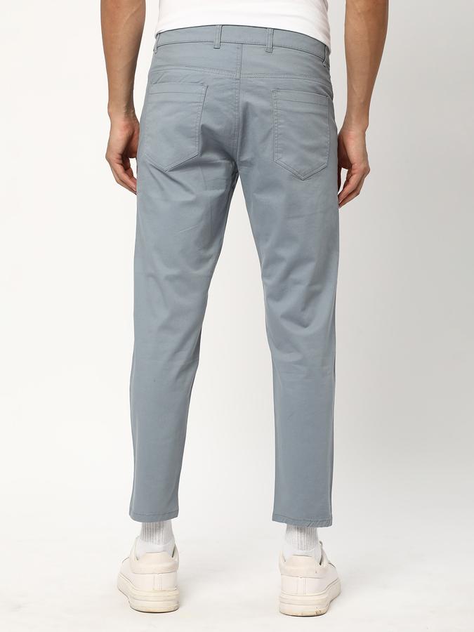 Men Flat Front Slim-Fit Trousers image number 2