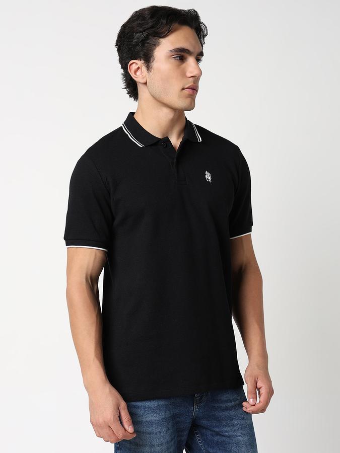 Self Design Men Peter Pan Collar T-Shirt image number 1