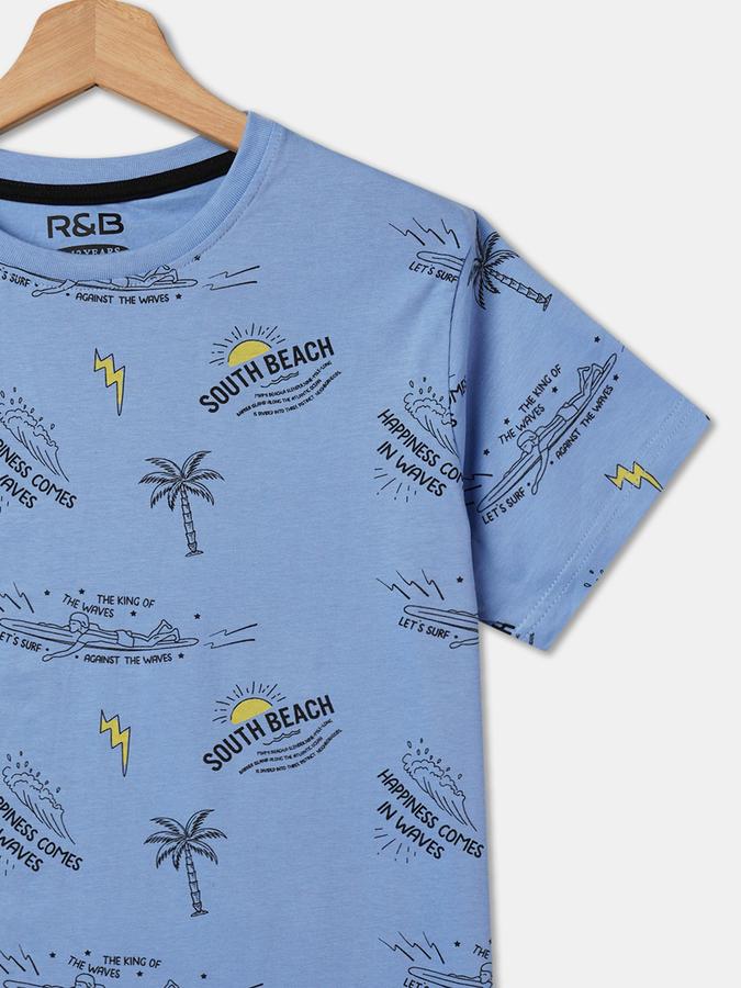 Boys Printed Relaxed Fit Crew-Neck T-Shirt image number 2