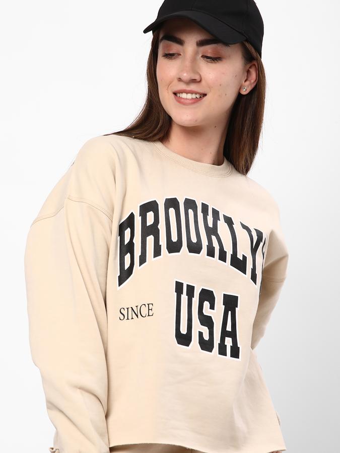 Women Typographic Print Round-Neck Sweatshirt image number 0