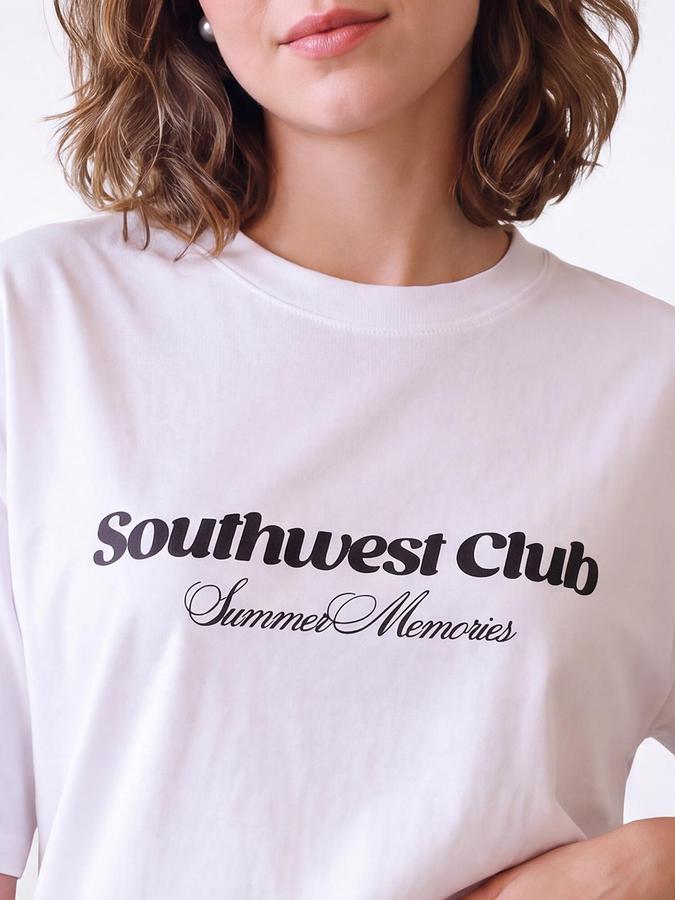 R&B Women Ivory Typography Pure Cotton Round Neck Short Sleeves T-Shirt