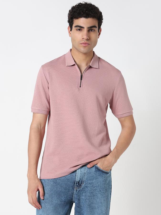 Solid Men Polo Neck T-Shirt image number 1