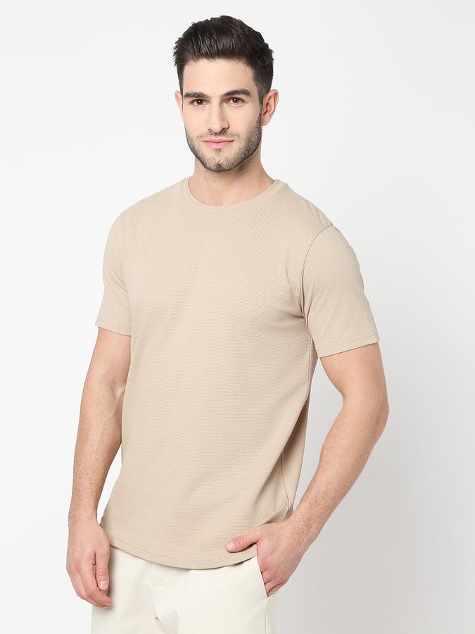 Men Patterned Regular Fit Crew-Neck T-Shirt image number 1