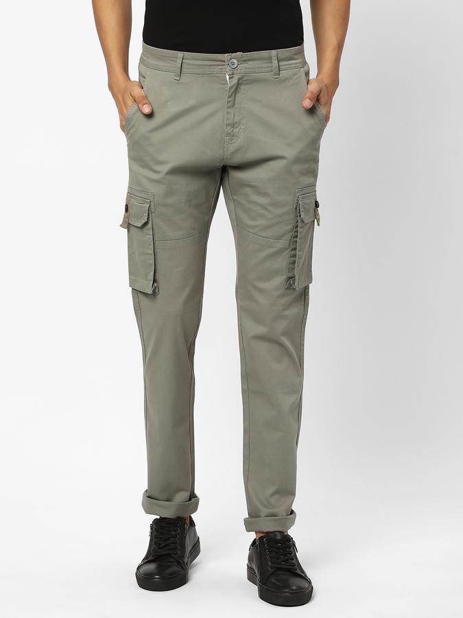Men Slim Fit Flat-Front Trousers image number 0