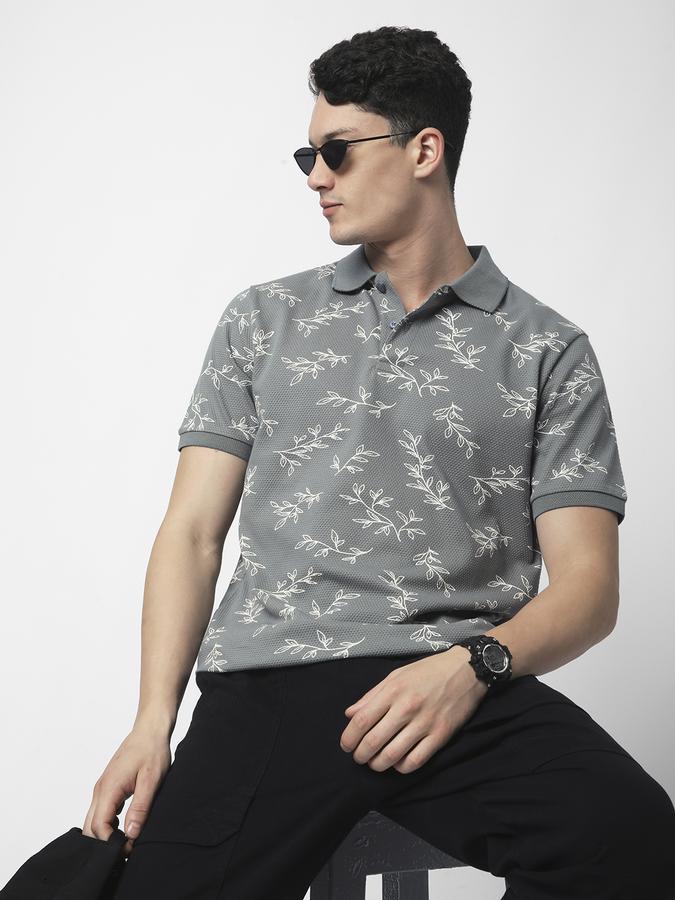 R&B Men's Green Printed T-Shirt
