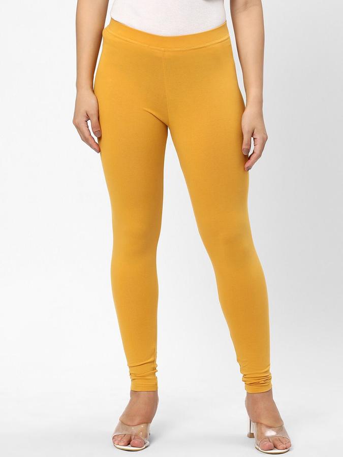 R&B Women Mustard Solid Leggings