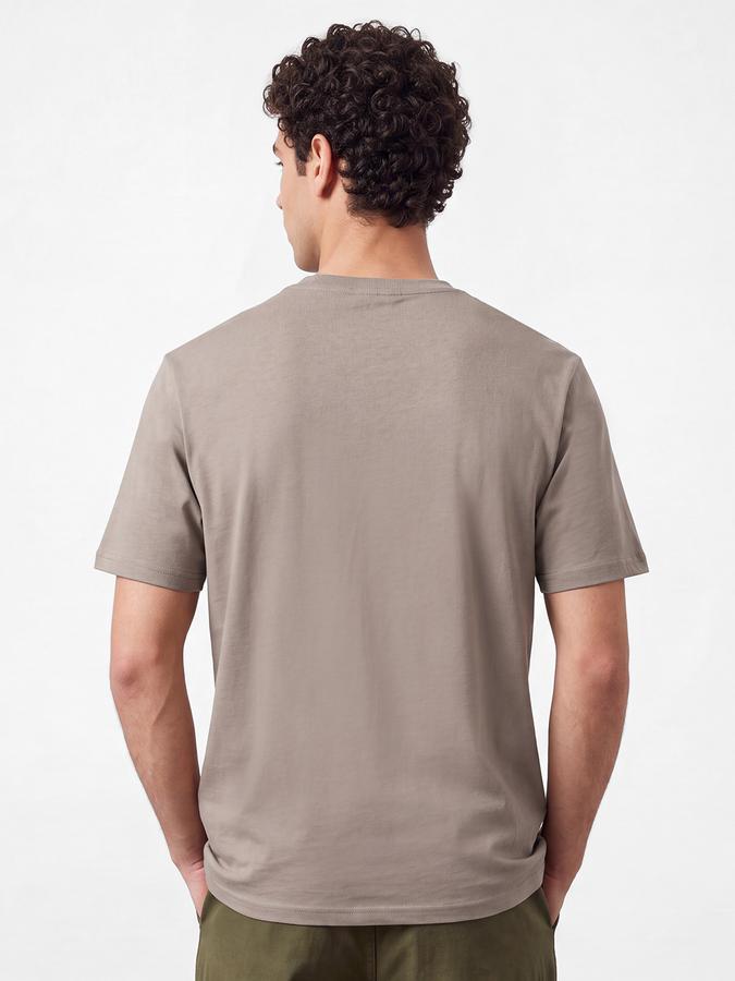 R&B Men Sand Brown Graphic Print Short Sleeves Relaxed Fit Pure Cotton Tshirt