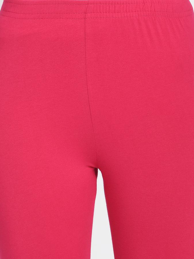 Women Cotton Elasticated Waist Full Length Solid Leggings