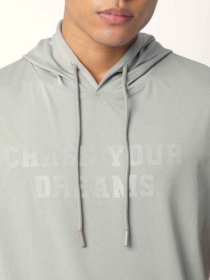 Men Polyester Regular Fit Hooded Graphic Sweatshirt