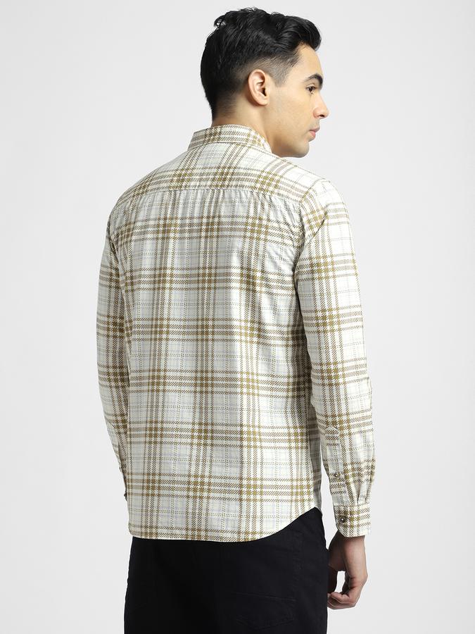 R&B Men's Beige Checked Shirt
