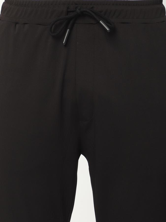 Men Polyester Regular Fit Drawstring Waist Cuffed Hem Trackpants