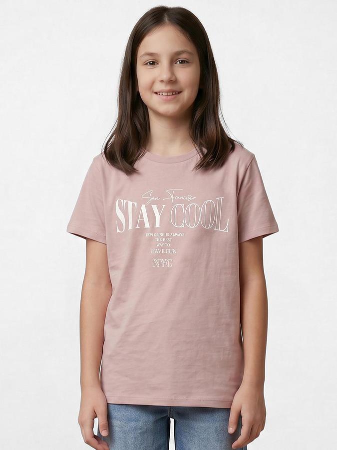 R&B Brown Girls Printed Short Sleeves Tshirt