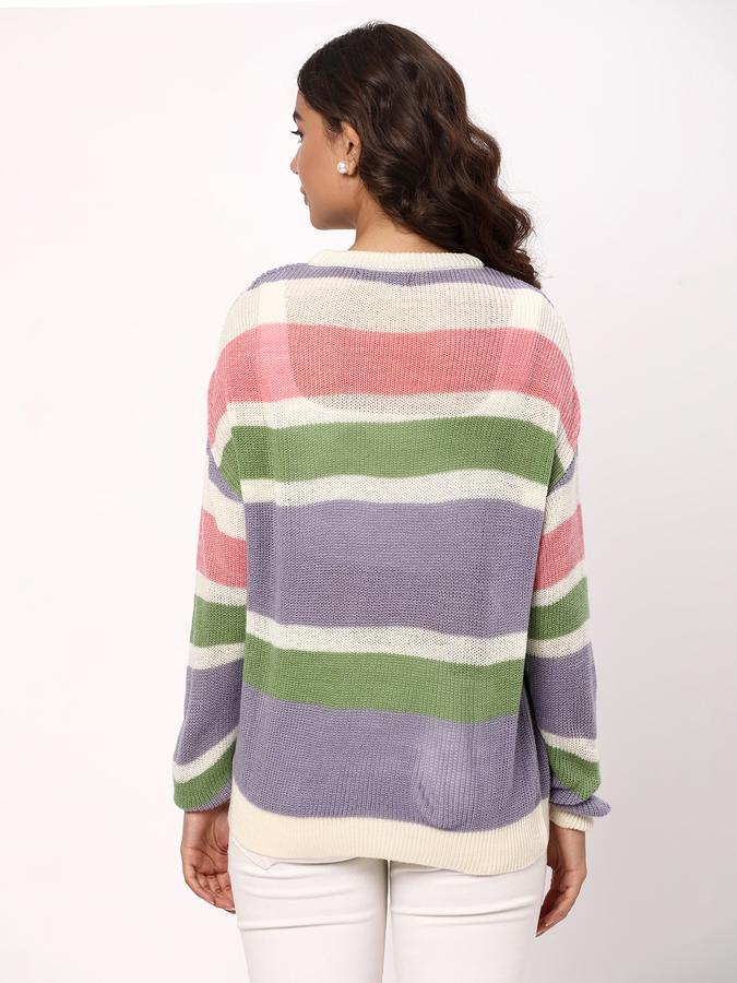 R&B Women's Striped Sweater image number 2