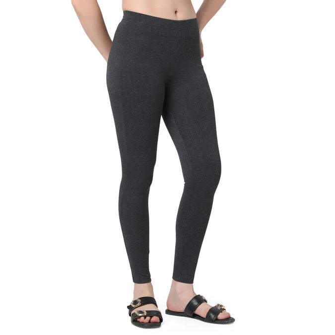 R&B Women Anthra Melange Solid Leggings