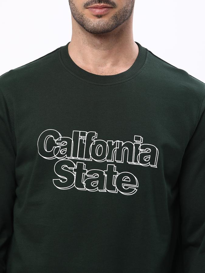 Men Regular Fit Typographic Print Round-Neck Sweatshirt image number 3