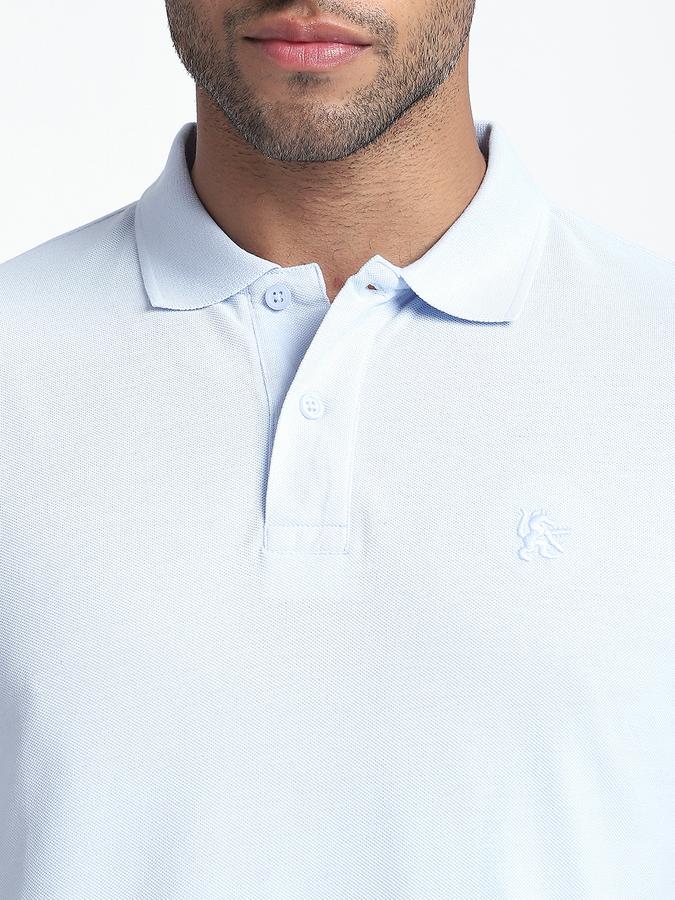 Men Cotton Regular Fit Polo Neck Solid T-shirt
