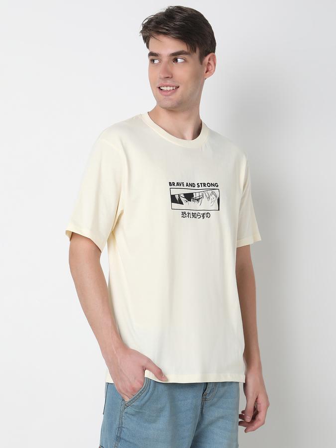 Men Graphic Print Relaxed Fit Crew-Neck T-Shirt image number 2