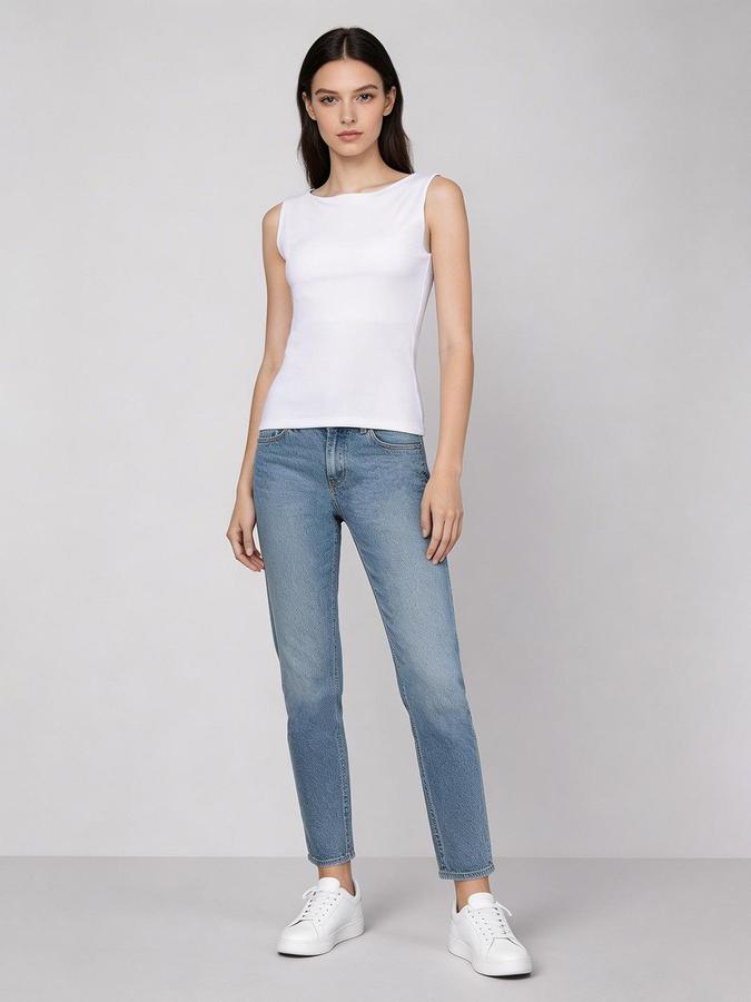 R&B White Solid Women Regular fit Top 