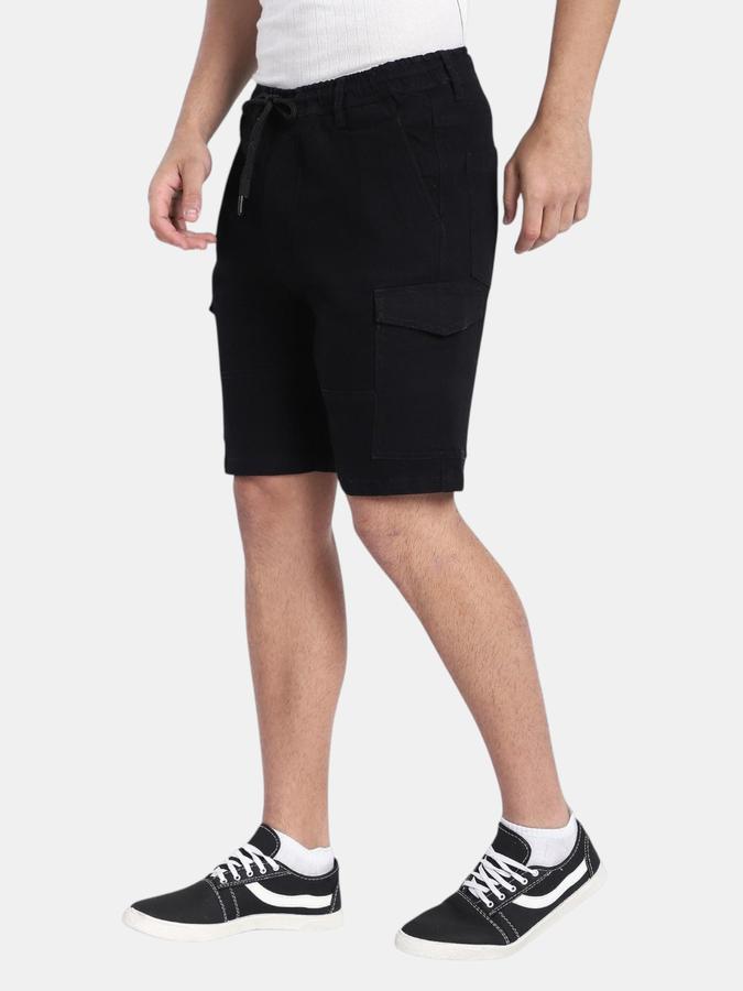 R&B Black Men Above Knee Denim Shorts
