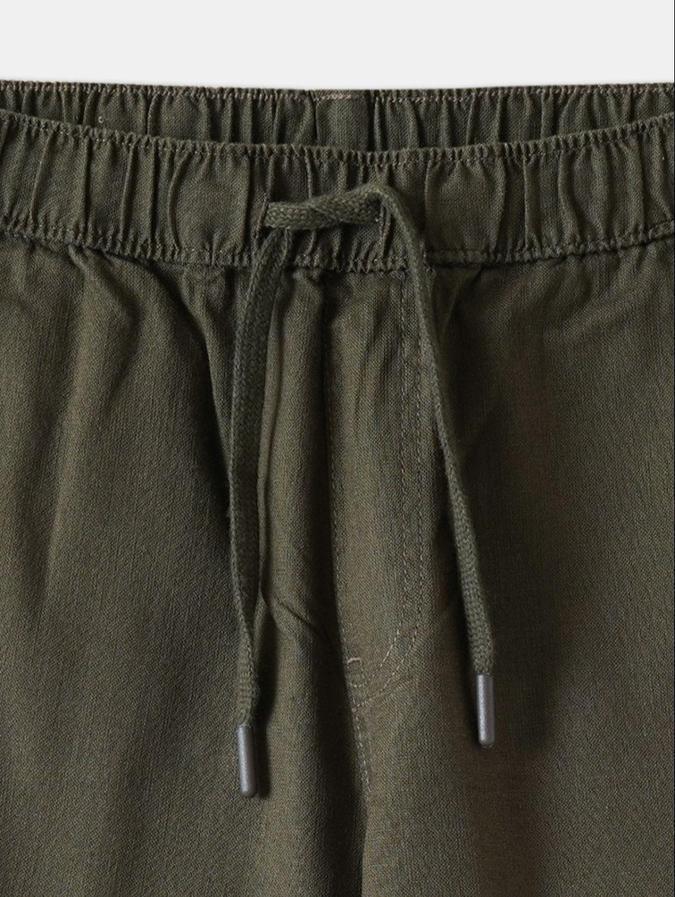 R&B Boys Green Regular Fit Solid Pant