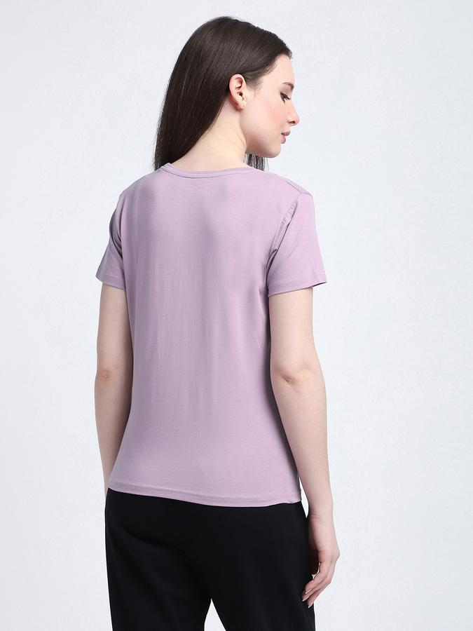 Women Cotton Blend Regular Fit Crew Neck Solid T-shirt