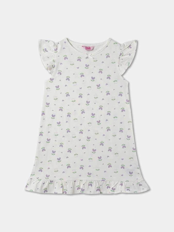 Pack of 2 Girls Typographic Print Nighshirts image number 3