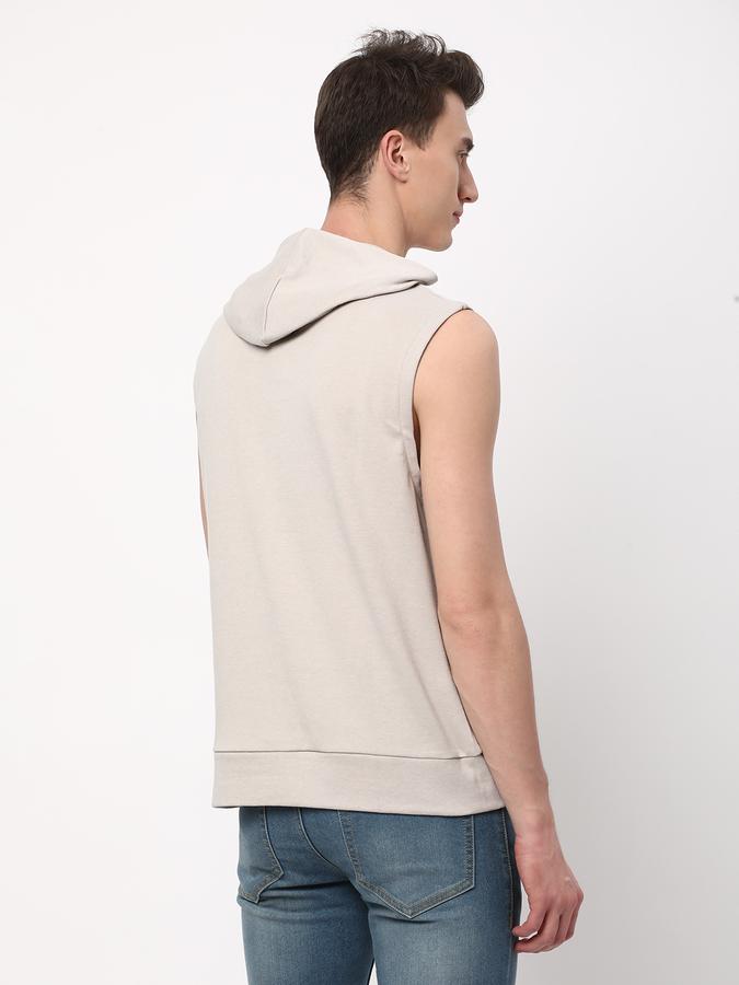 Men Cotton Regular Fit Hooded Gilet Jacket