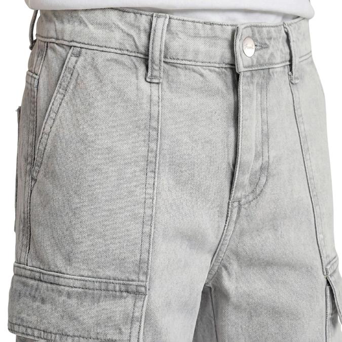 R&B Grey Solid Mid-Rise Boys Jeans 