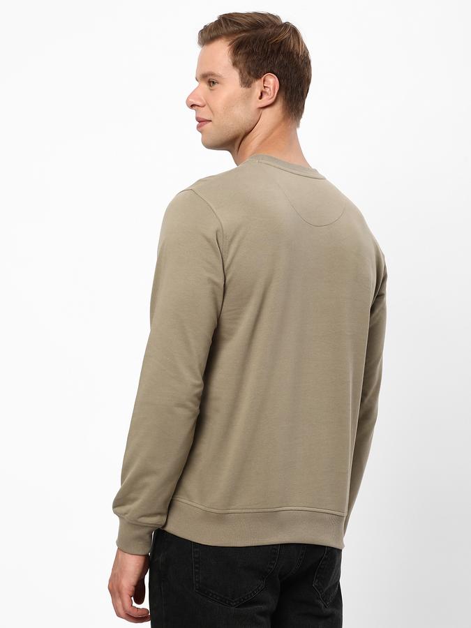 Men Fleece Regular Fit Crew Neck Graphic Sweatshirt