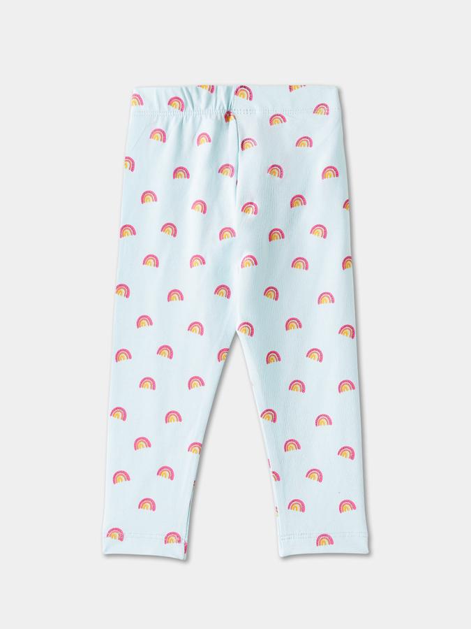 Girls Cotton Skinny Fit Elastic Waist Printed Leggings