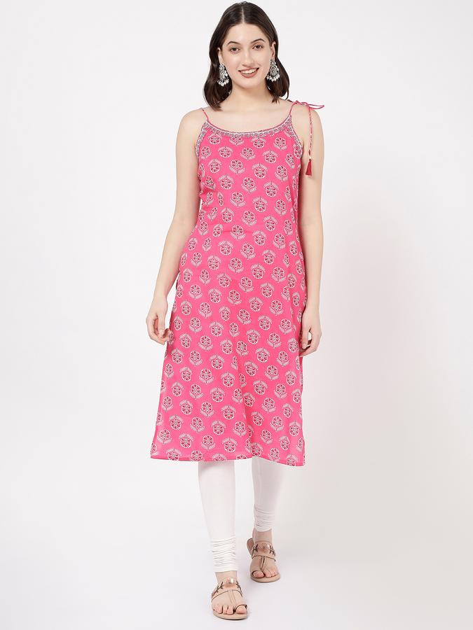 Women Embroidered Straight Kurta image number 0
