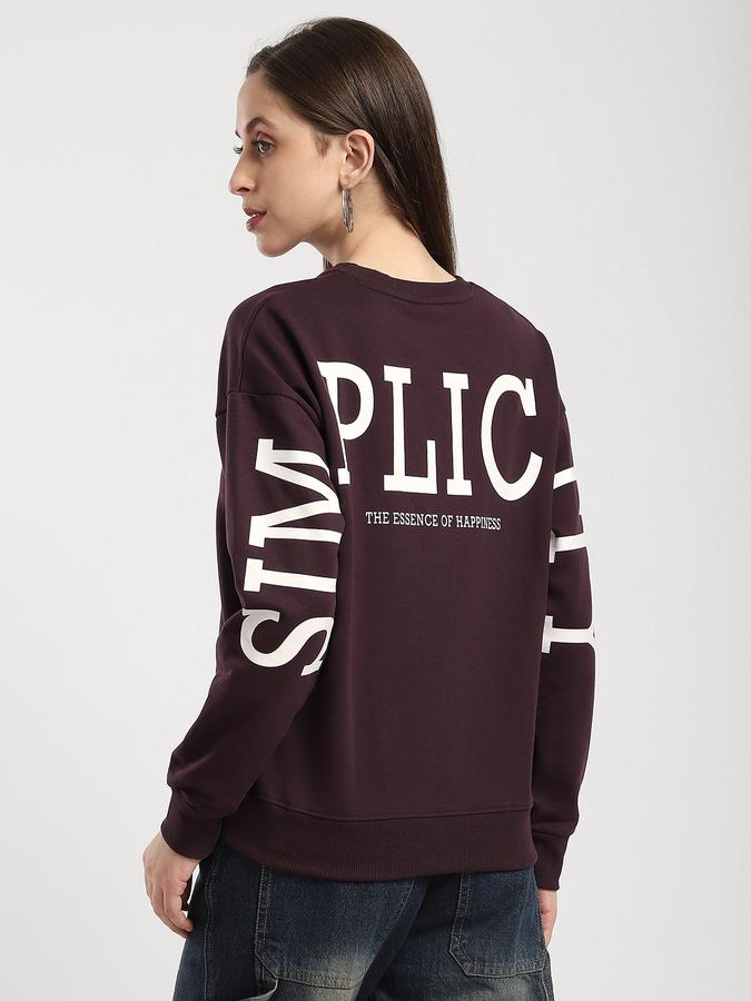 Women Cotton Relaxed Fit Hooded Graphic Sweatshirt