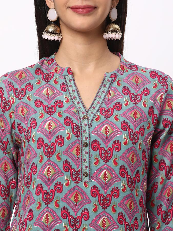 Women Printed Straight Kurta image number 3