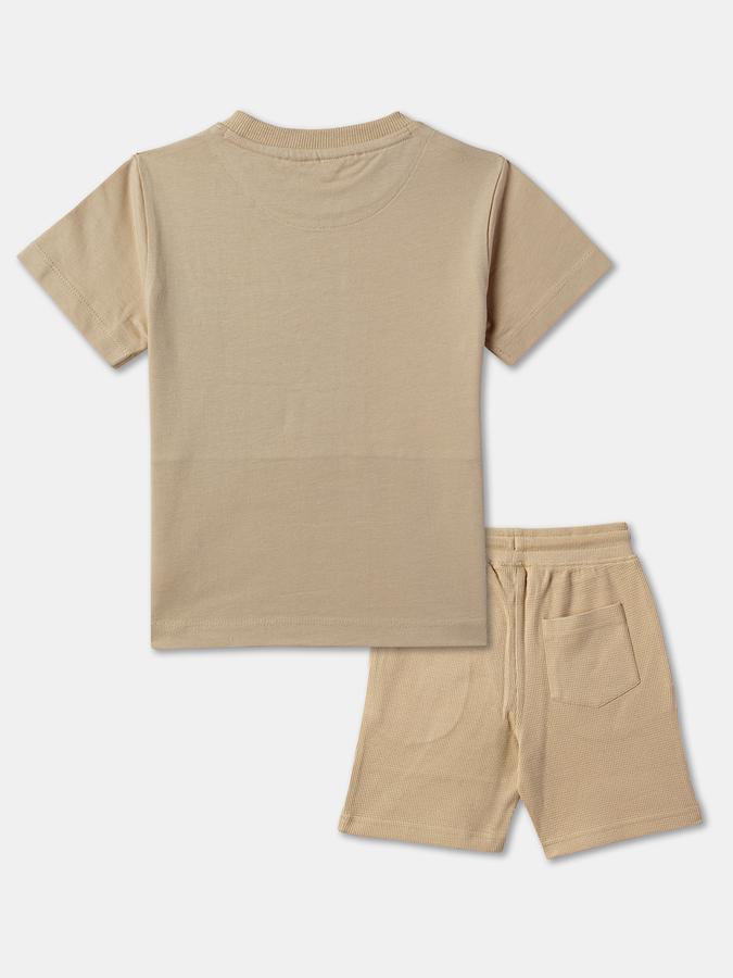 Boys Colorblock T-shirt with Shorts Fashion Set