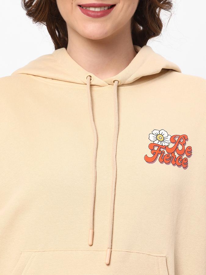 Women Printed Regular Fit Hoodie image number 3