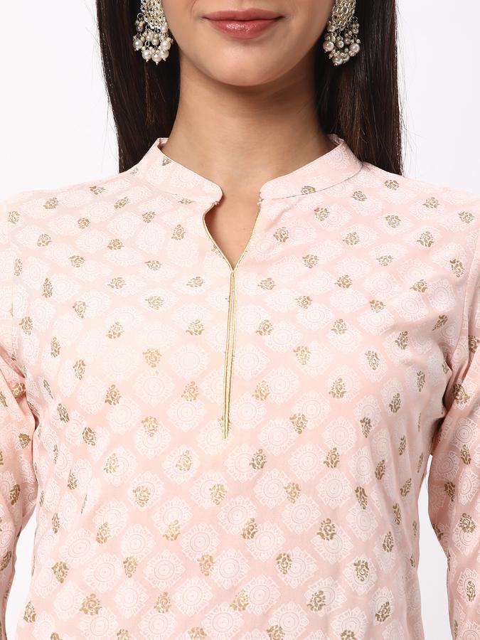 Women Block Print No Darts Straight Kurta image number 3