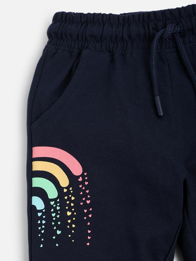 Girls Graphic Print Slim Fit Track Pants image number 3