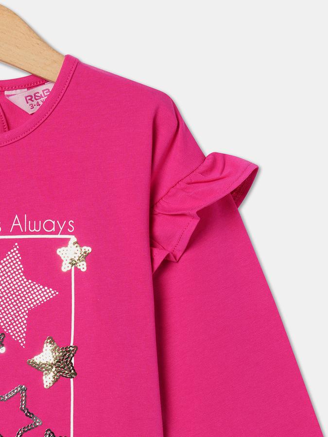 Girls Embroidered Round-Neck Top image number 2