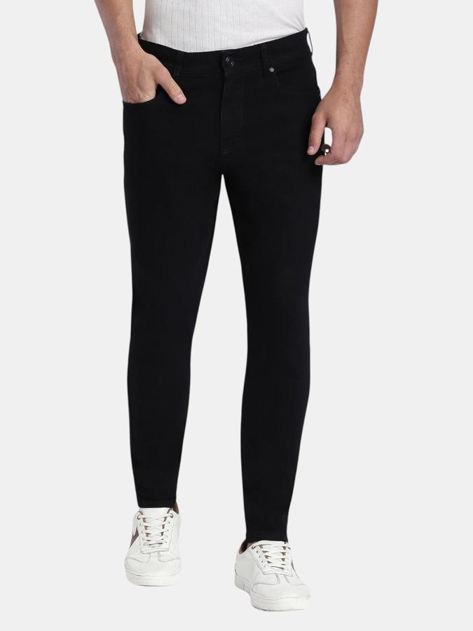 R&B Black Tapered Fit Men Mid Rise Jeans