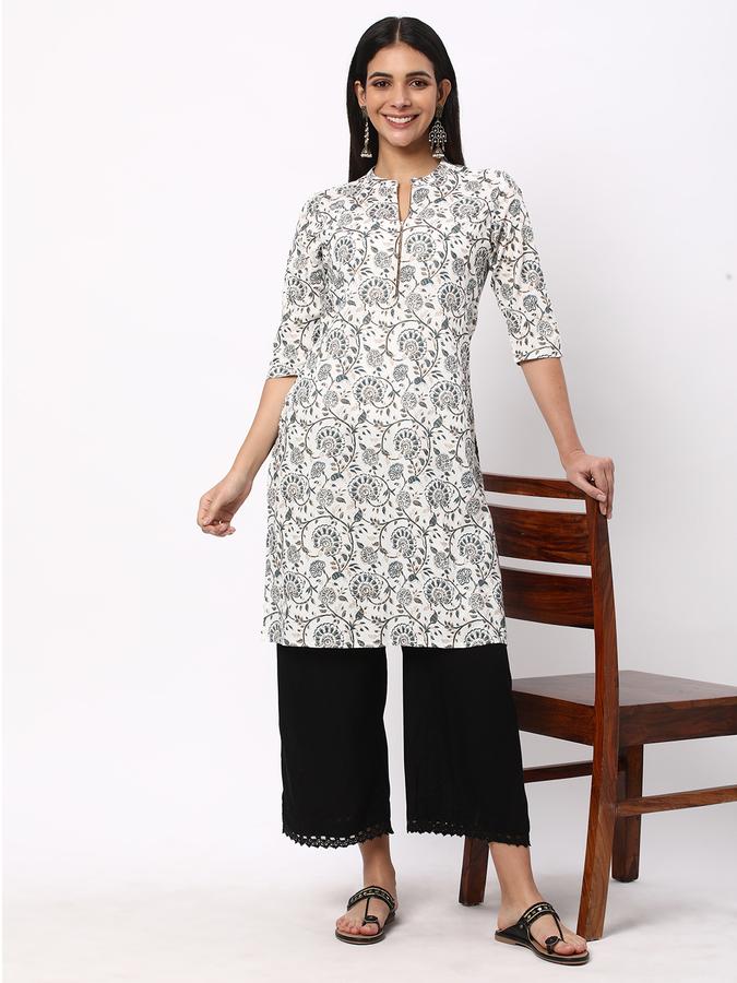 Women Floral Print Straight Kurta Set image number 1