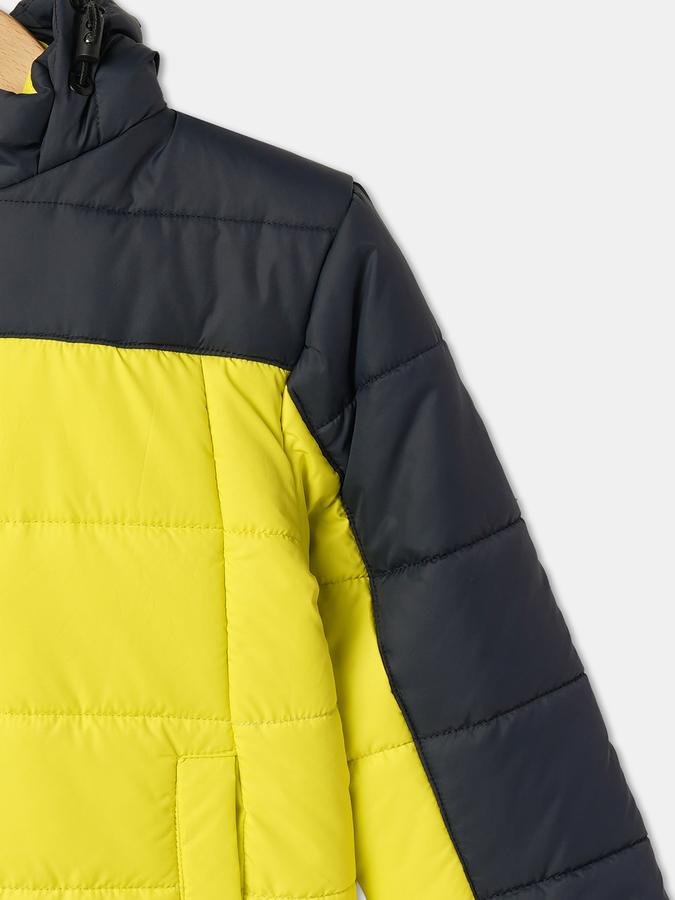 Boys Cotton Hooded Zip Up Colorblock Jacket