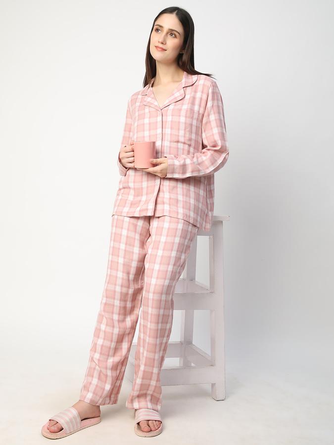 Women Solid Top & Pyjama Set image number 1
