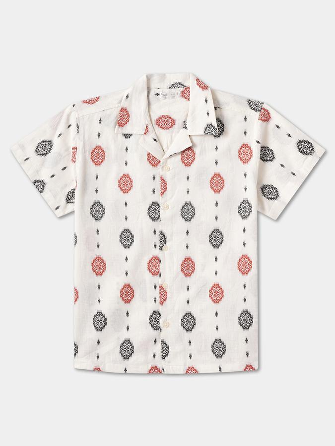 Boys Micro Print Relaxed Fit Shirt