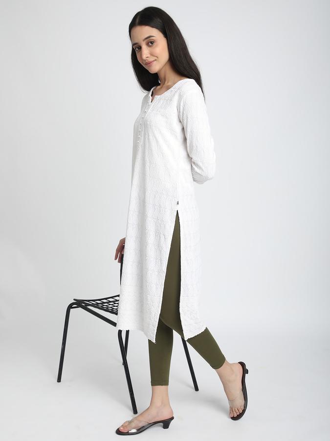 Women Cotton Lycra Elasticated Waist Full Length Solid Leggings