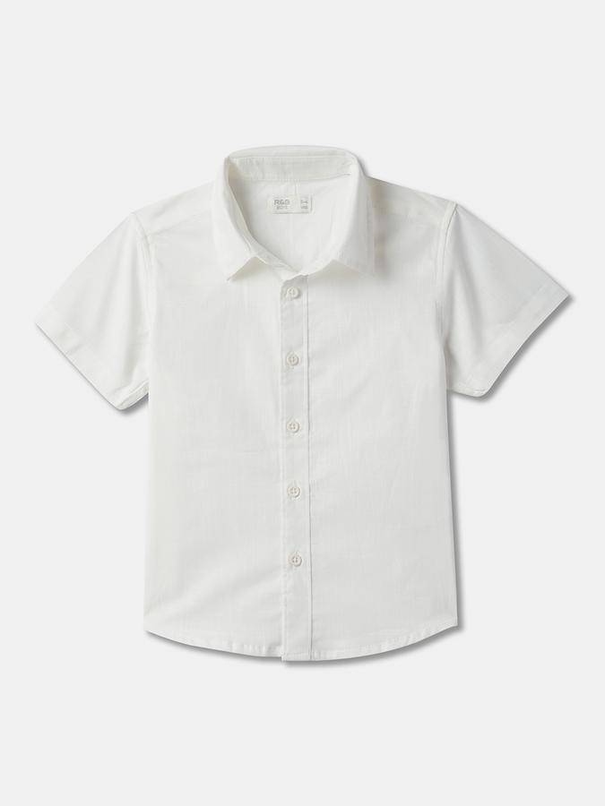 Boys Regular Fit Short Sleeve Spread Collar Shirt