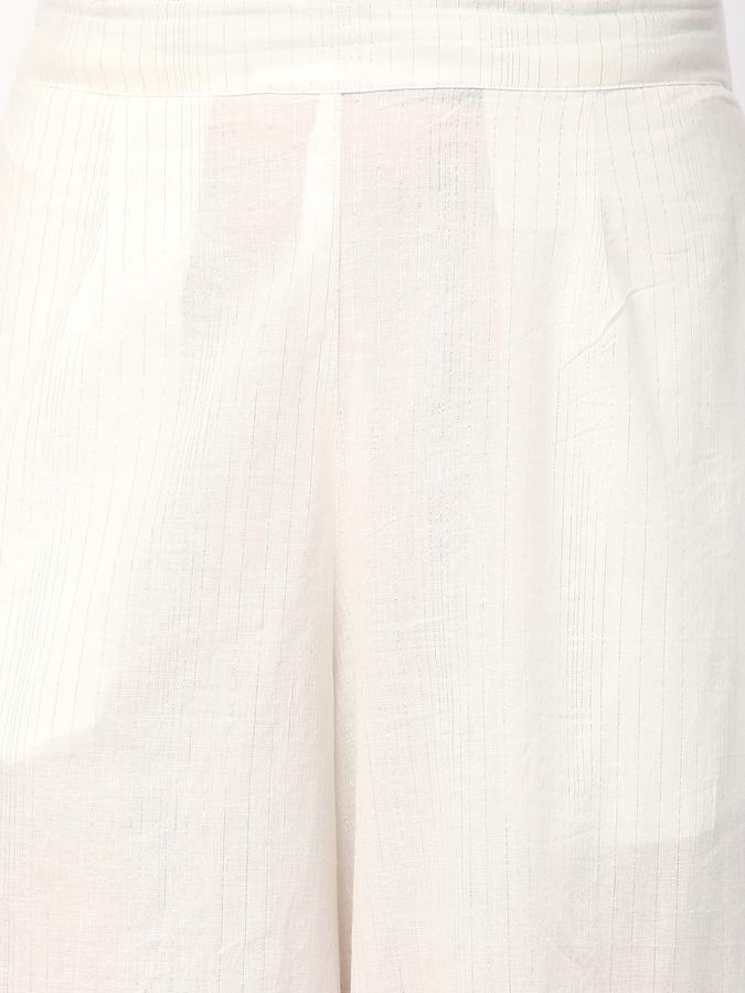 Women Cotton Culottes Elasticated Self Design Trousers