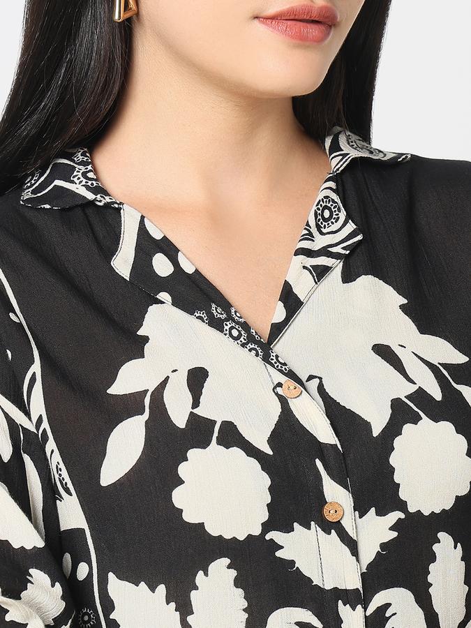 R&B Women's Black Printed Dress
